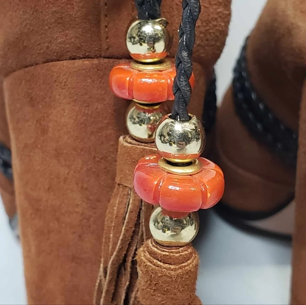 Aquazzura POPPY DELEVINGNE X  Moonshine Ankle Boots SZ 37 ITALY NEW - Picture 7 of 16